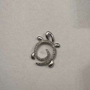 Silver Diamond Turtle Pendant